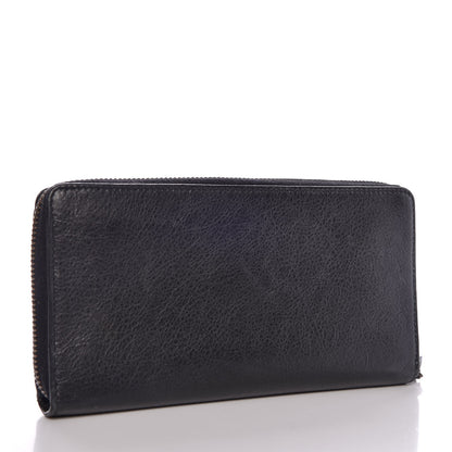 Balenciaga Agneau Classic Hardware Continental Zip Around Wallet Black 3 of 10