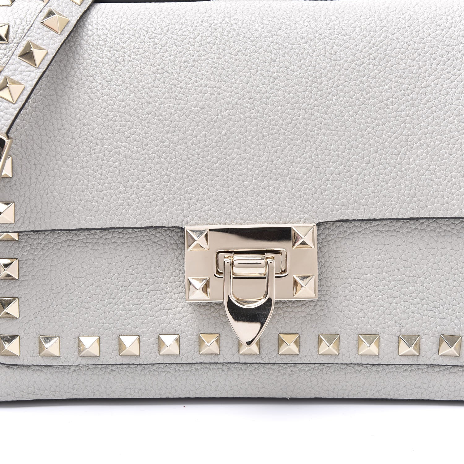 Valentino Garavani Grained Calfskin Small Rockstud Crossbody Opal Grey 9 of 9