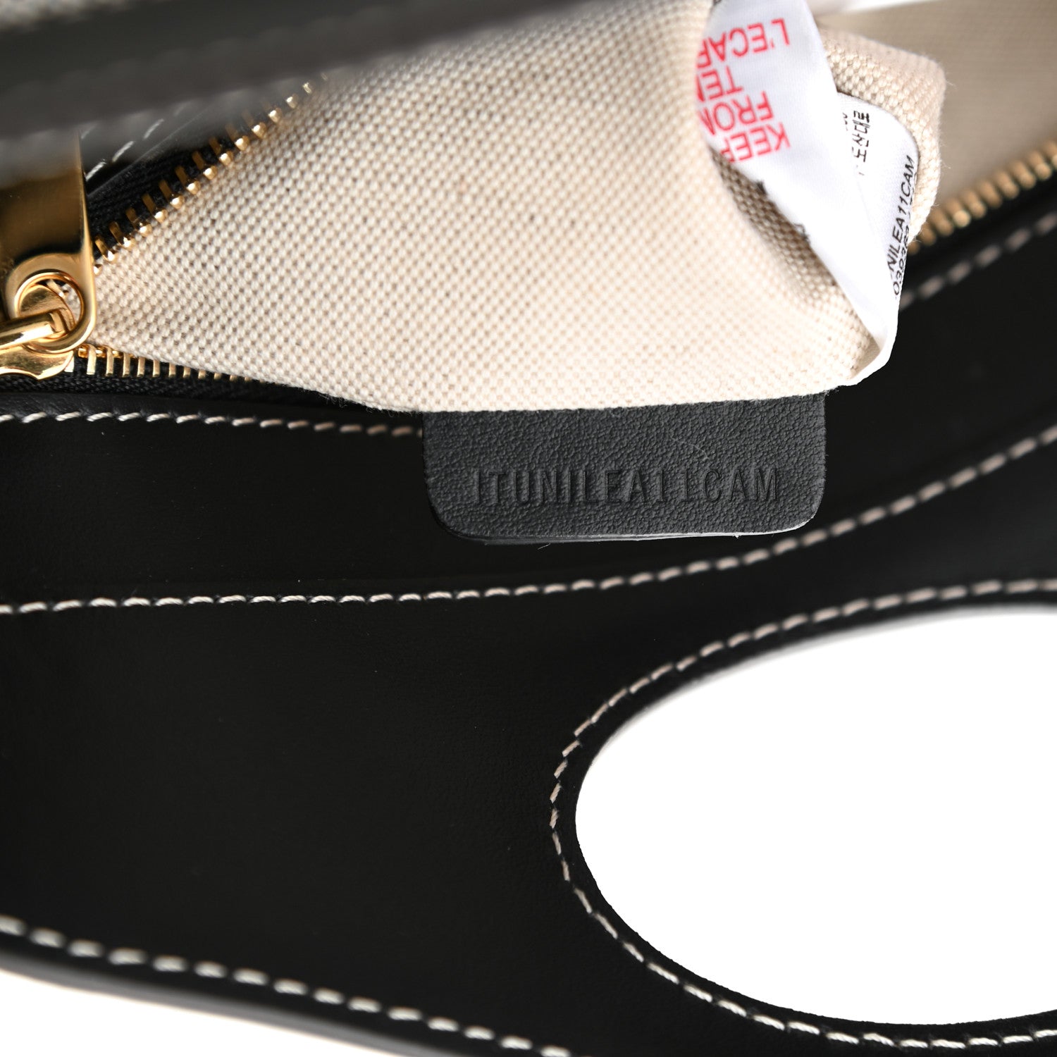 Burberry Smooth Calfskin Canvas Two Tone Mini Pocket Bag Black Tan 8 of 9