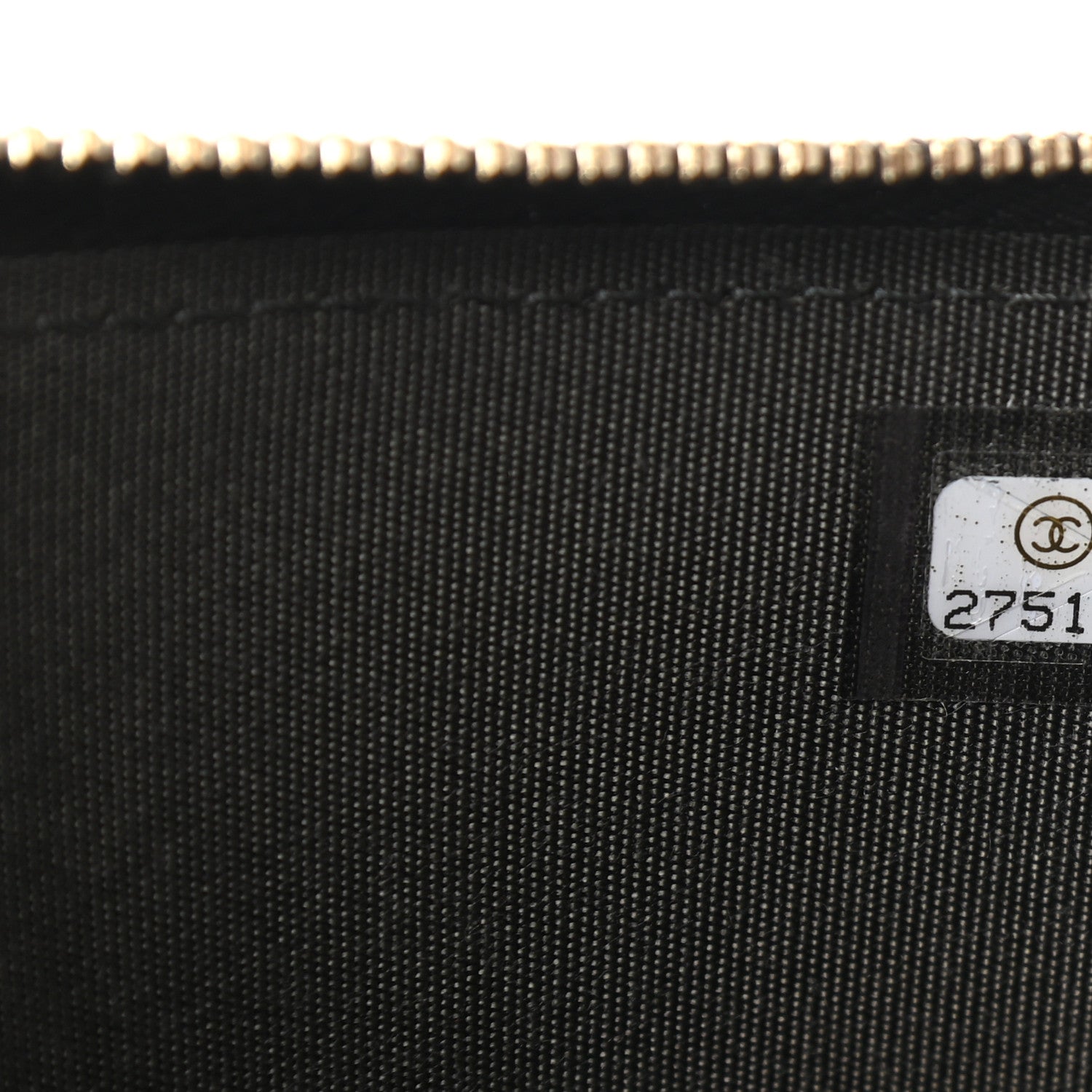 Chanel Caviar Chevron Quilted Mademoiselle Vintage Zip Pouch Black 7 of 7