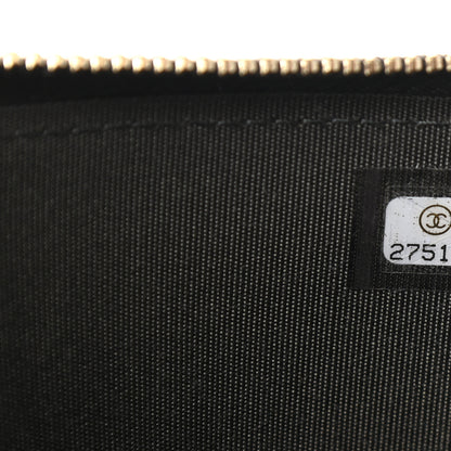 Chanel Caviar Chevron Quilted Mademoiselle Vintage Zip Pouch Black 7 of 7