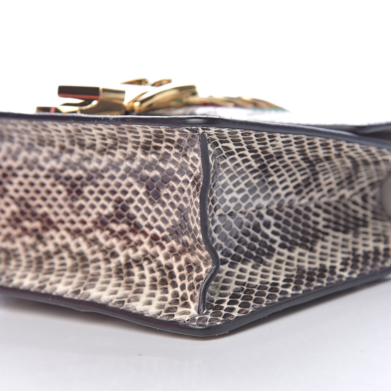 Gucci Snakeskin Mini Sylvie Chain Shoulder Bag Grey 11 of 13