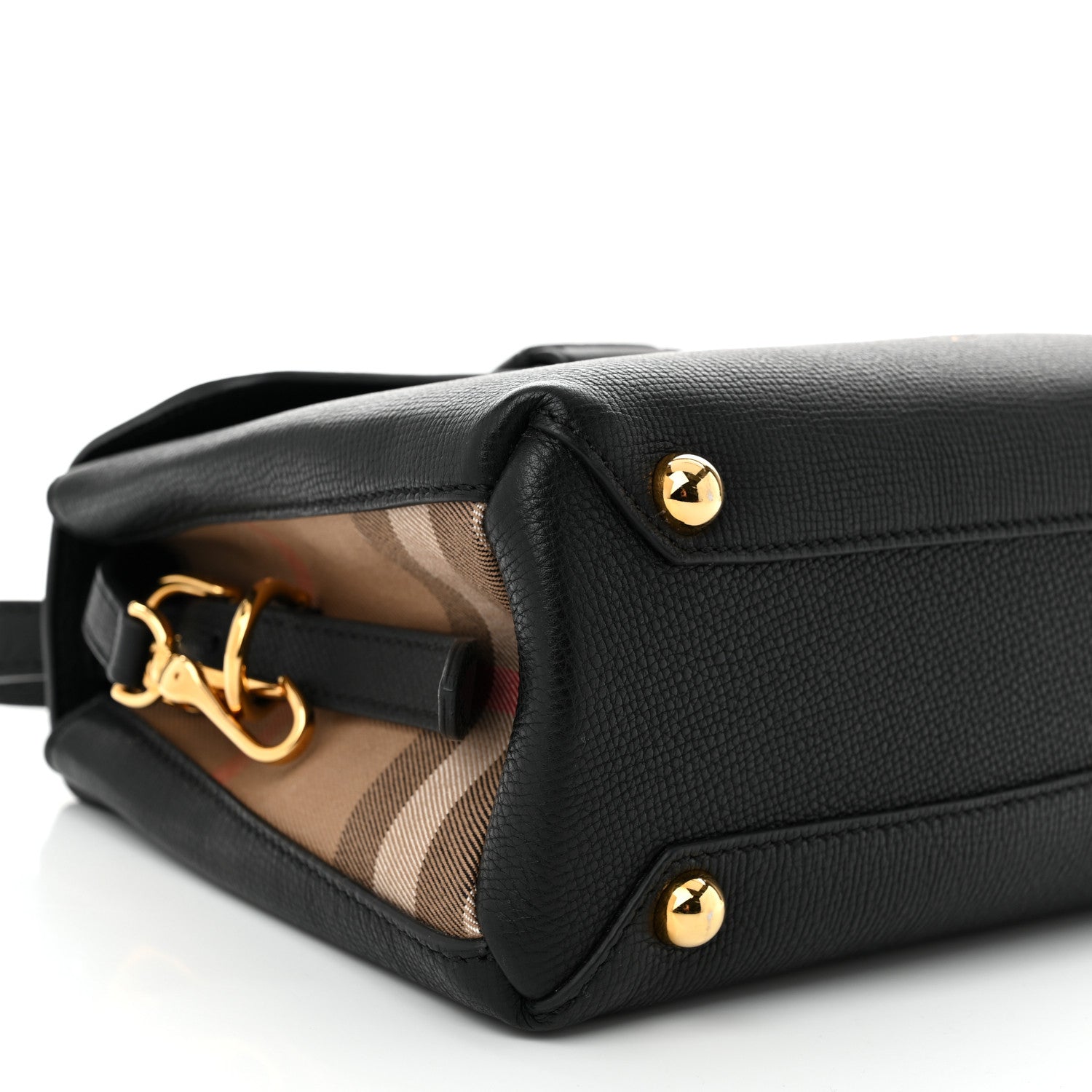 Burberry Derby Calfskin House Check Small Camberley Black 8 of 9
