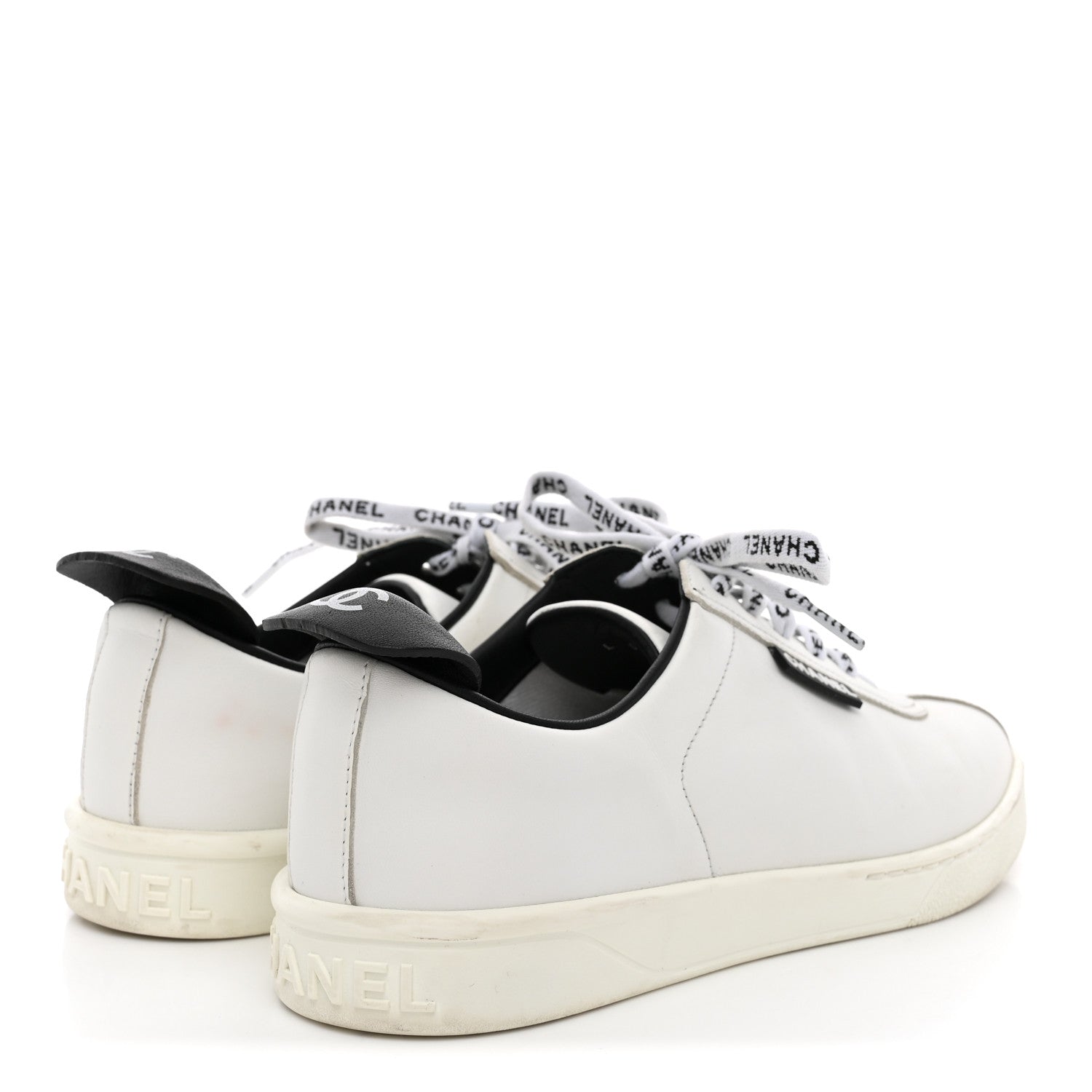 Chanel Calfskin CC Womens Sneakers 38.5 White 39.5 White 5 of 12