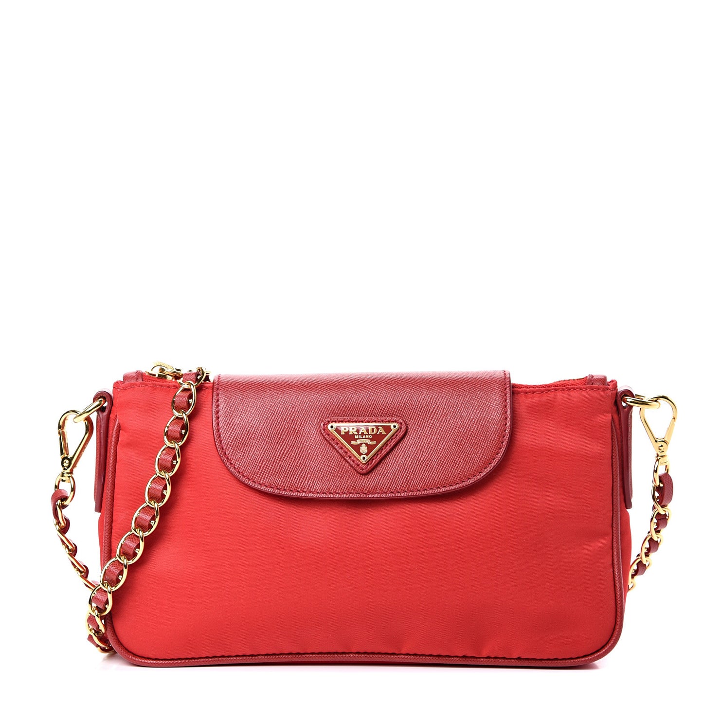 Tessuto Nylon Saffiano Crossbody Bag Rosso