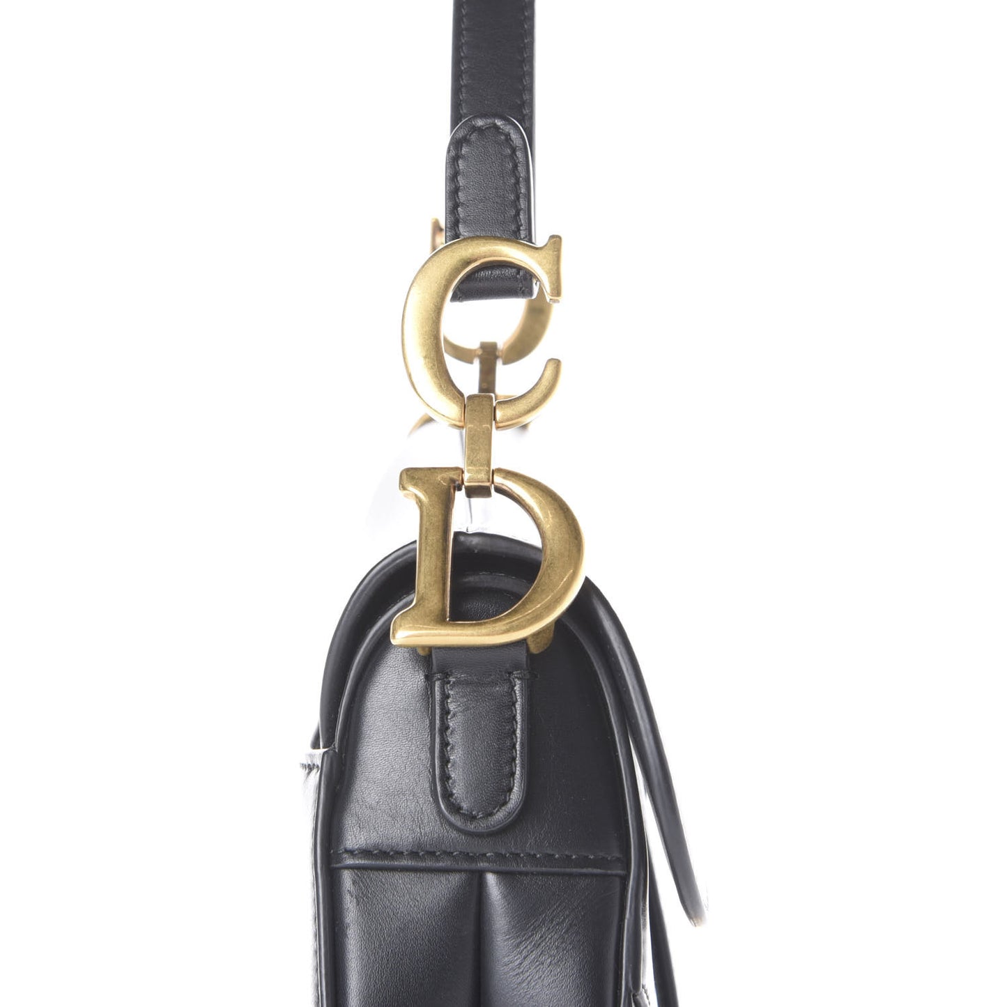 Calfskin Mini Saddle Bag Black