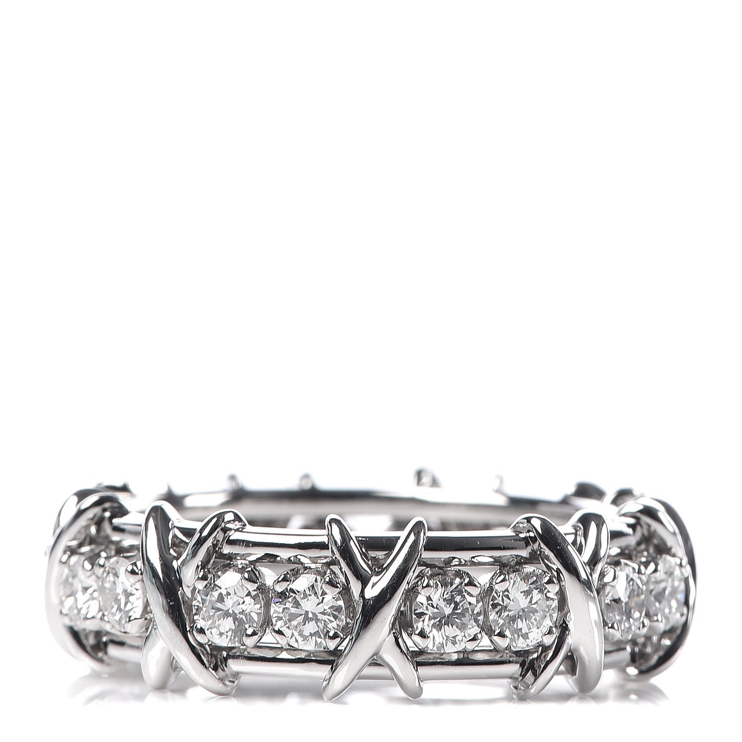 Platinum Diamond Schlumberger Sixteen Stone Ring 58 8.5