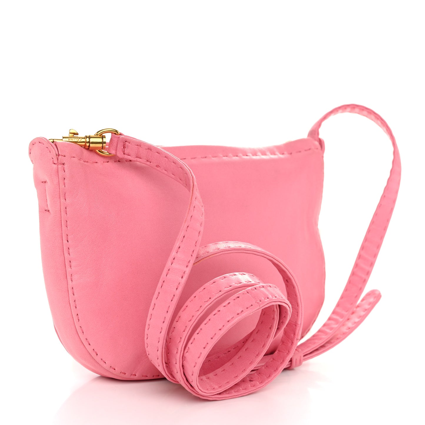 Soft Lambskin Mini Croissant Pouch Crossbody Bag Bubble