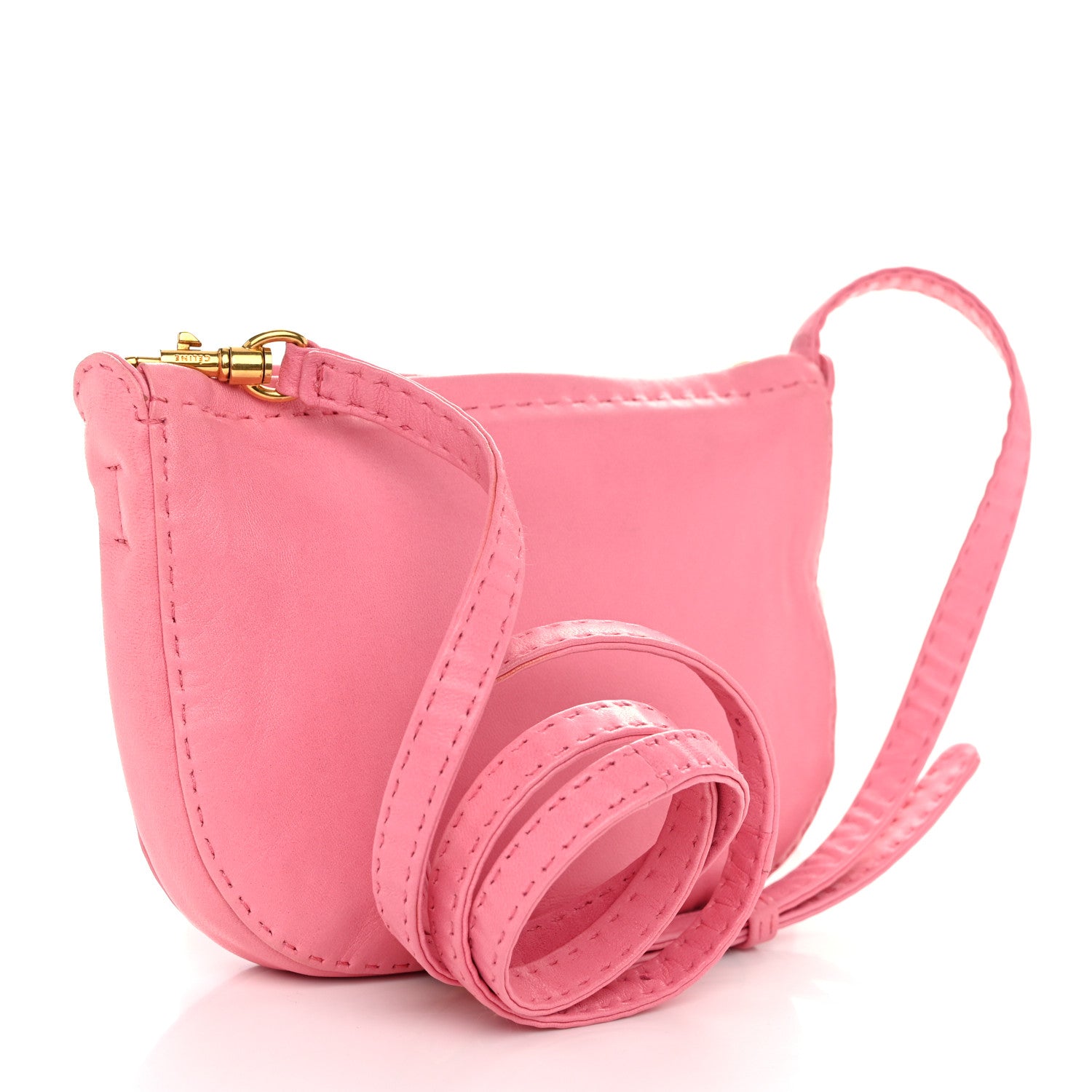 Celine Soft Lambskin Mini Croissant Pouch Crossbody Bag Bubble 3 of 10