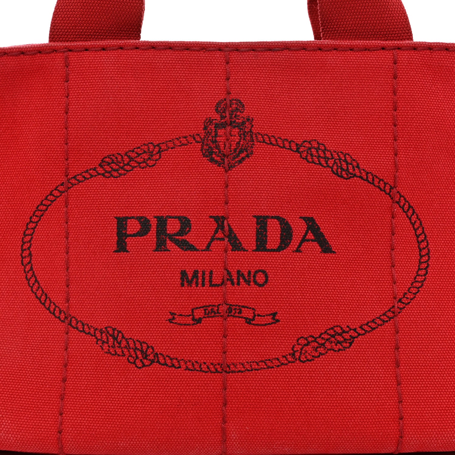 Prada Canapa Small Logo Tote Rosso 9 of 12