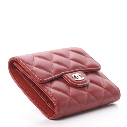 Chanel Lambskin Quilted Small Compact Wallet Red 3 of 7