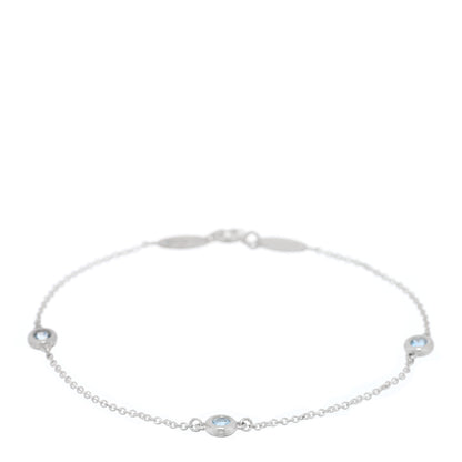Tiffany Sterling Silver Aquamarine Elsa Peretti Color By The Yard 3 Station Bracelet 1 of 3