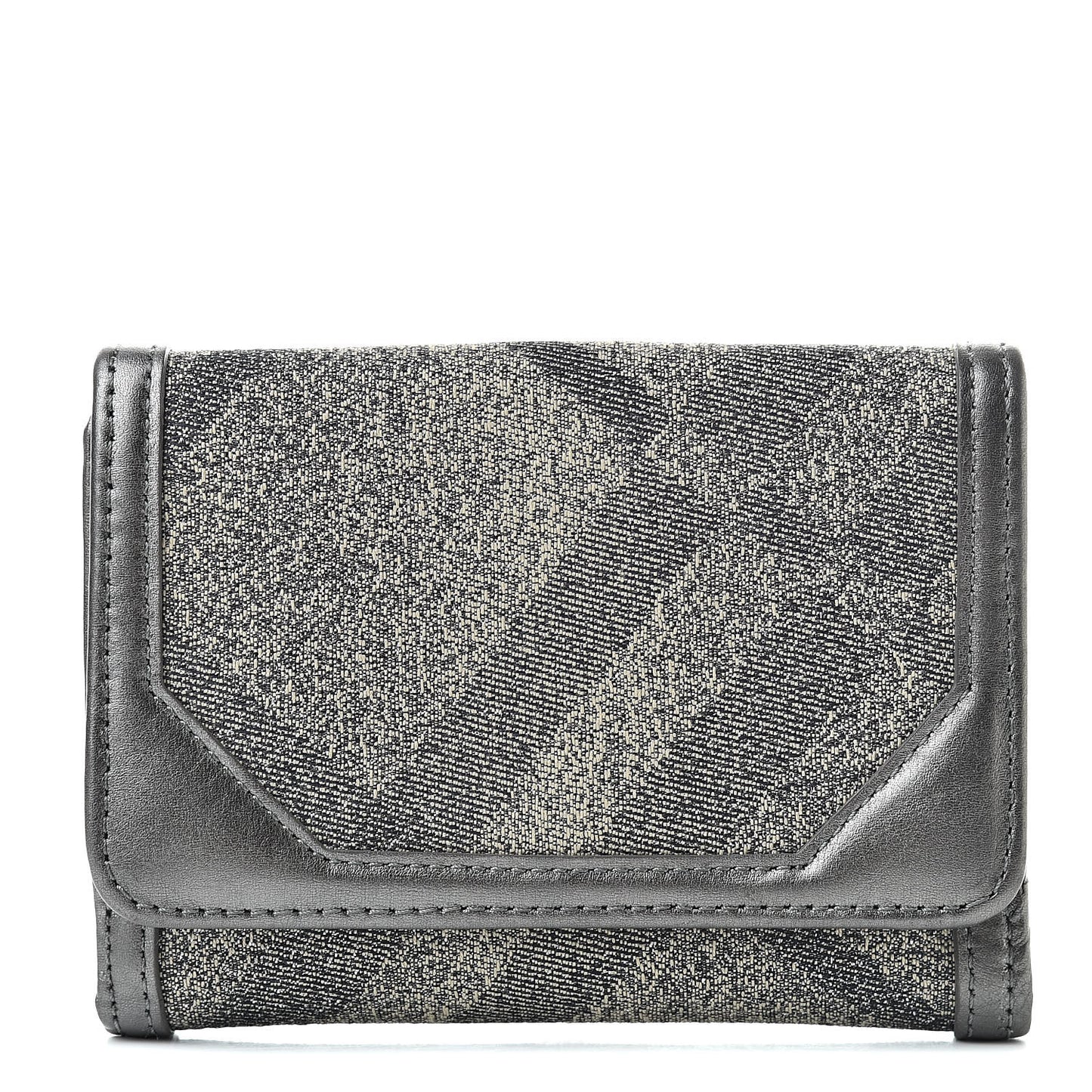 Shimmer Check Medium Compact Wallet Trench