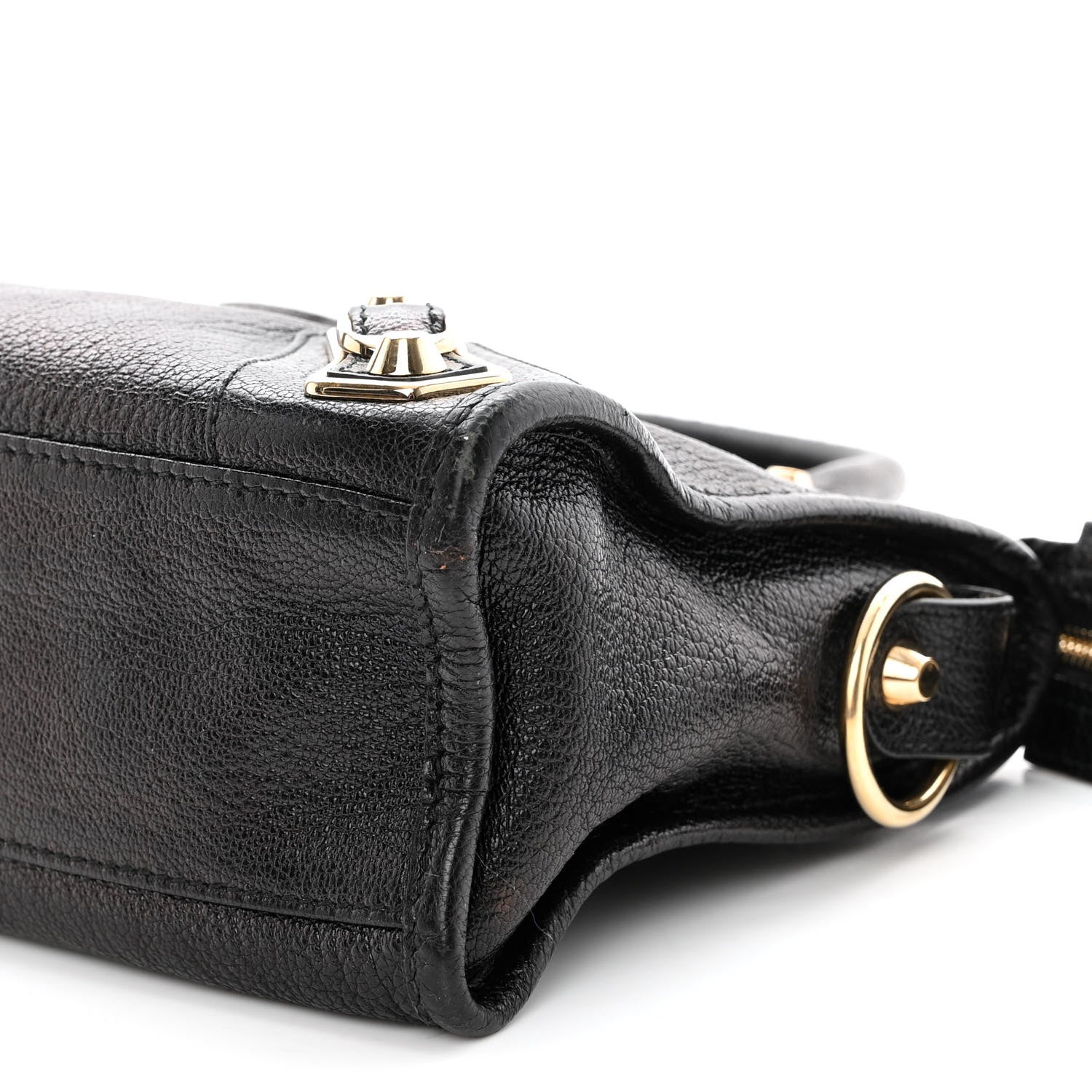 Balenciaga Chevre Gold Metallic Edge Hardware Mini City Black 9 of 9