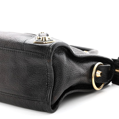 Balenciaga Chevre Gold Metallic Edge Hardware Mini City Black 9 of 9