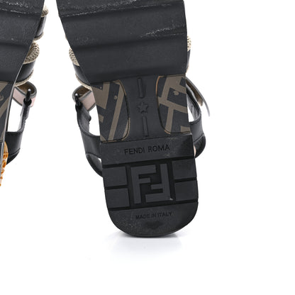 Fendi Vitello T Rex Platform Sandals 38.5 Black 6 of 6