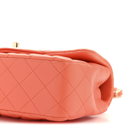 Chanel Lambskin Quilted Mini Rectangular Flap Orange 10 of 10