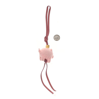 Loewe Calfskin Felt Pig Charm Pink Tan 2 of 4