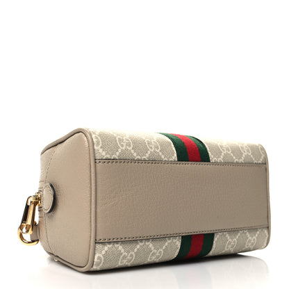 Gucci GG Supreme Monogram Textured Dollar Calfskin Web Mini Ophidia Top Handle Bowler Bag Beige Mystic White Oatmeal 4 of 11