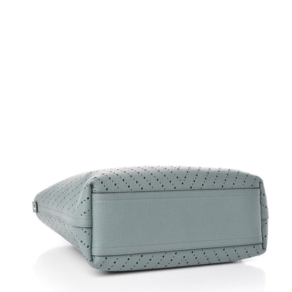 Chanel Perforated Grained Calfskin Large Shopping Tote Green 4 of 10