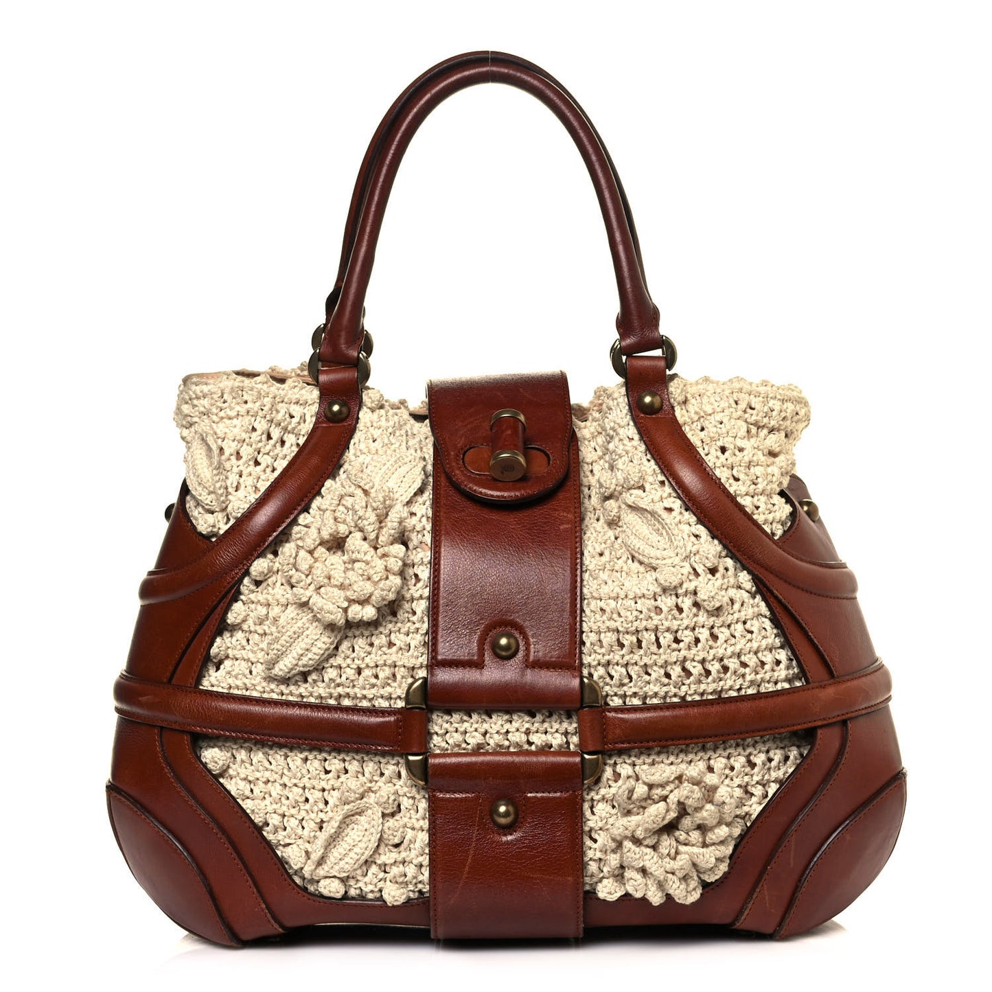 Nylon Crochet Novak Bag Tan