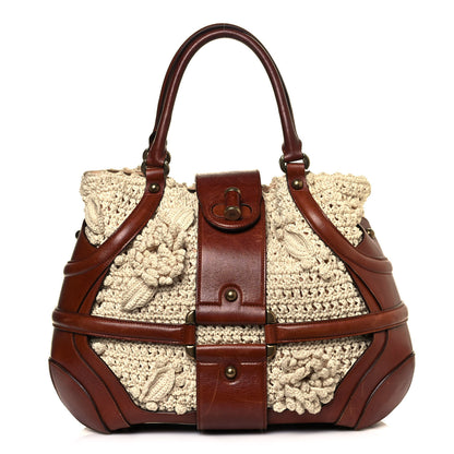 Alexander McQueen Nylon Crochet Novak Bag Tan 1 of 20