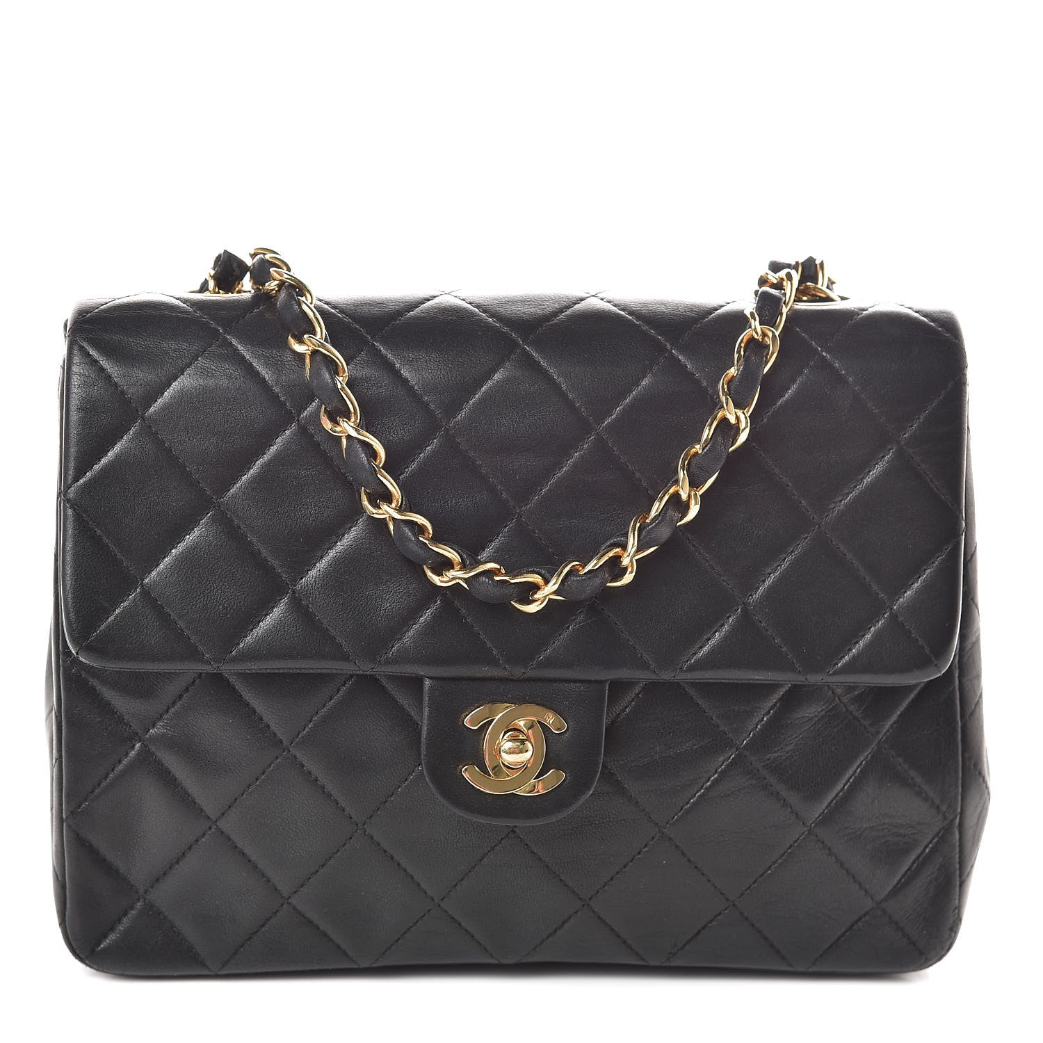 Chanel Lambskin Quilted Mini Square Flap Black 1 of 10