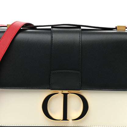 Christian Dior Box Calfskin Tri-Color 30 Montaigne Flap Bag Navy Blue White Red 6 of 9