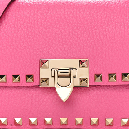 Valentino Garavani Grained Calfskin Small Rockstud Top Handle Bag Feminine Pink 7 of 9