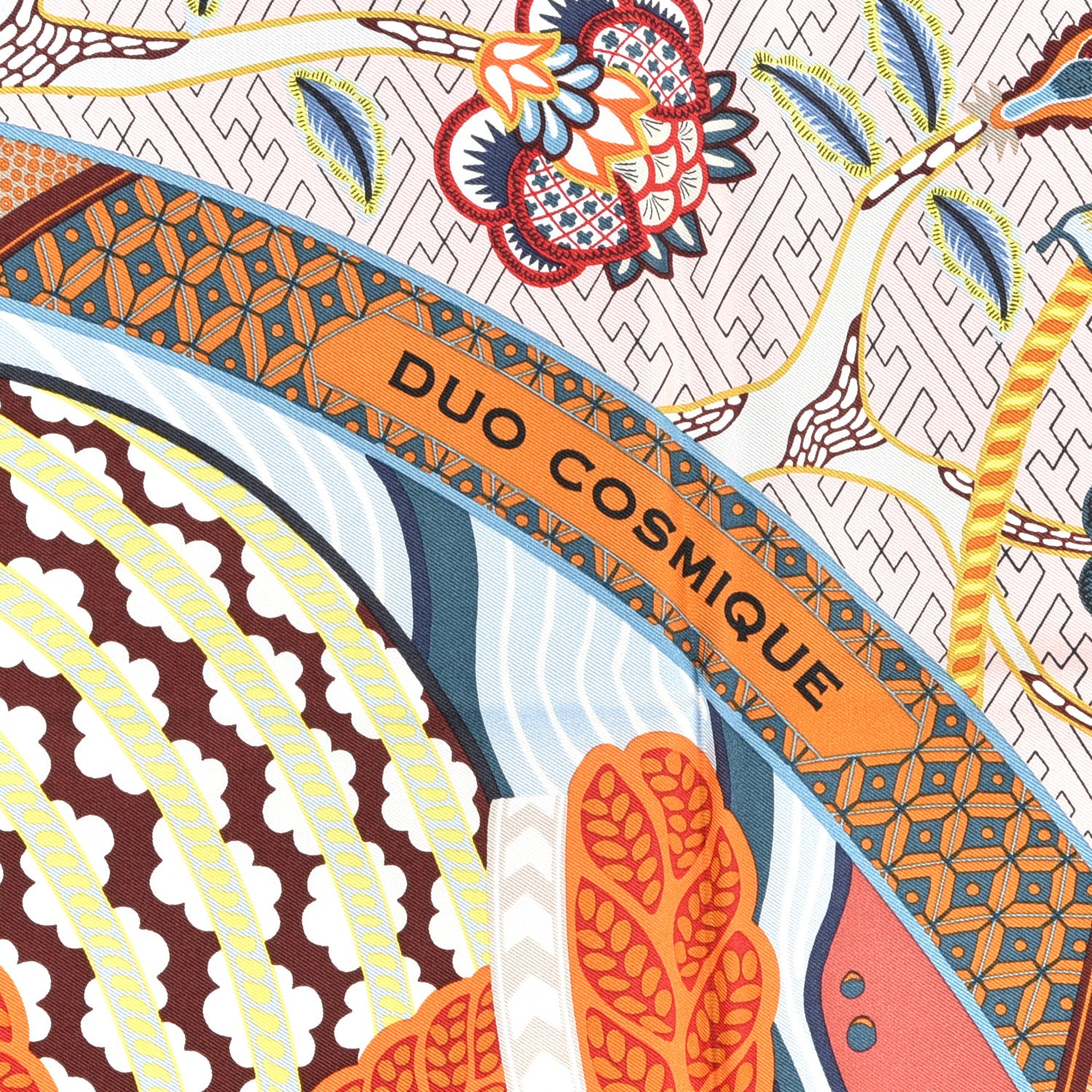 Hermes Silk Twill Duo Cosmique Scarf 90 Bleu Ciel Brique 2 of 7