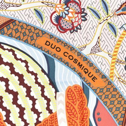 Hermes Silk Twill Duo Cosmique Scarf 90 Bleu Ciel Brique 2 of 7