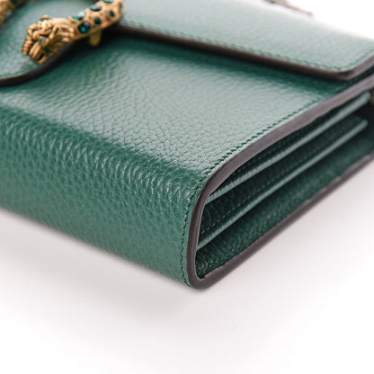 Gucci Calfskin Mini Dionysus Chain Wallet Emerald 10 of 12