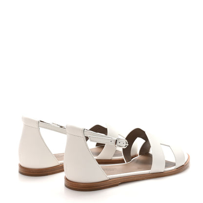 Hermes Calfskin Santorini Sandals 37 White 5 of 10
