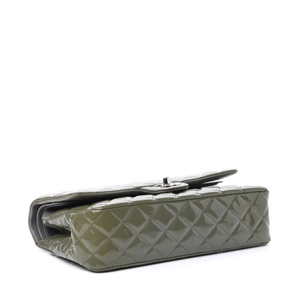 Chanel Patent Calfskin Quilted Medium Double Flap Grey 4 of 12