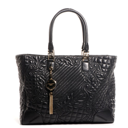 Versace Barocco Quilted Leather Elettra Vanitas Tote Black 1 of 9