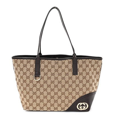 Gucci Monogram Medium New Britt Tote Brown 1 of 10