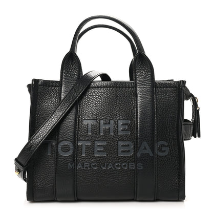 Marc Jacobs Grained Calfskin Small The Tote Bag Black 1 of 9