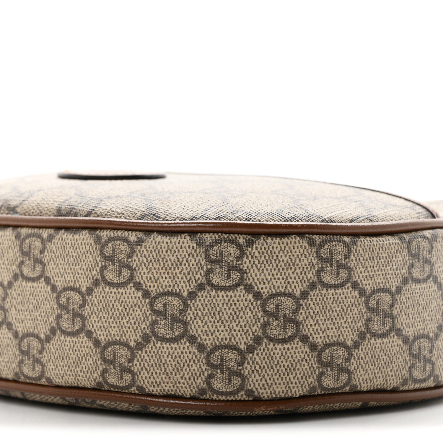 Gucci GG Supreme Monogram Azalea Calfskin Mini Retro Interlocking G Half Moon Bag Beige Ebony Brown Sugar 10 of 11