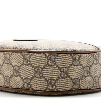 Gucci GG Supreme Monogram Azalea Calfskin Mini Retro Interlocking G Half Moon Bag Beige Ebony Brown Sugar 10 of 11