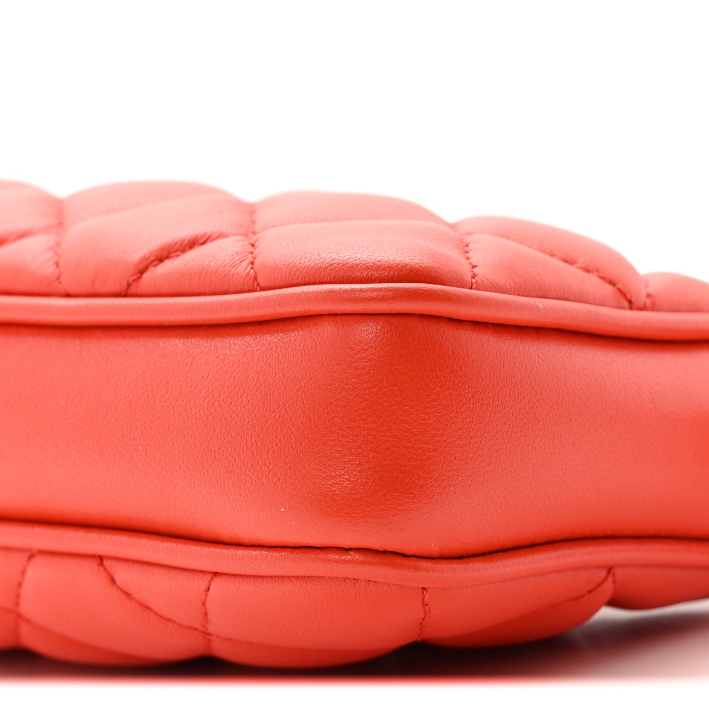 Nappa Quilted Tribute Icon Pouch Dark Orange