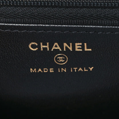 Chanel Lambskin Quilted Top Handle Wallet On Chain WOC Black 6 of 10