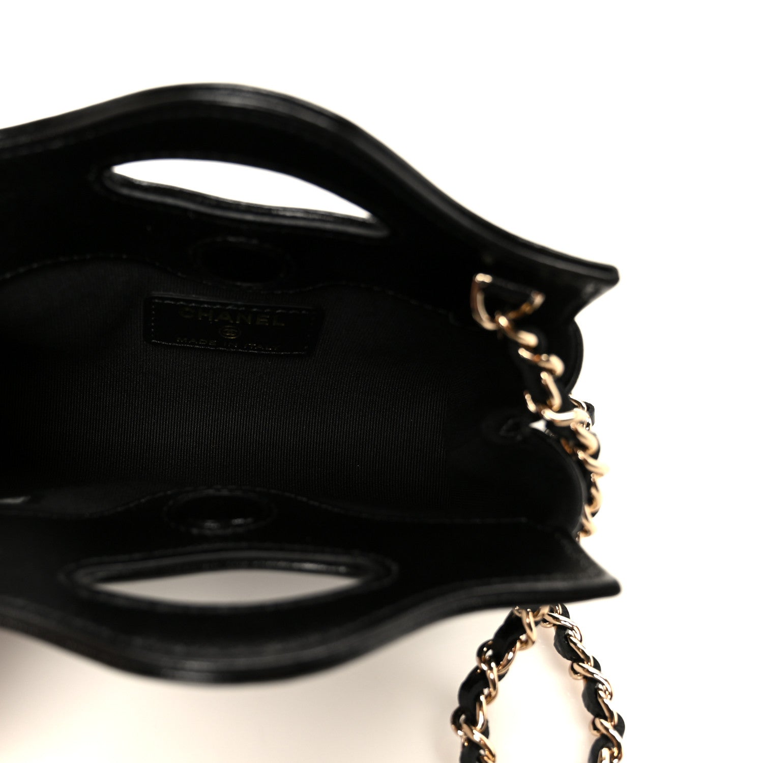 Chanel Shiny Lambskin Quilted Micro 31 Clutch With Chain Black 5 of 11