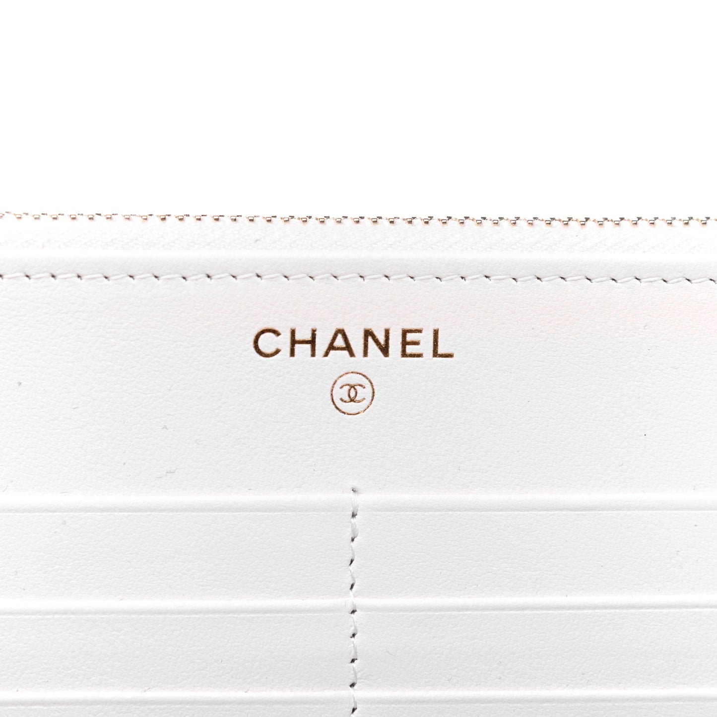 Caviar Quilted Long Zipped Wallet White