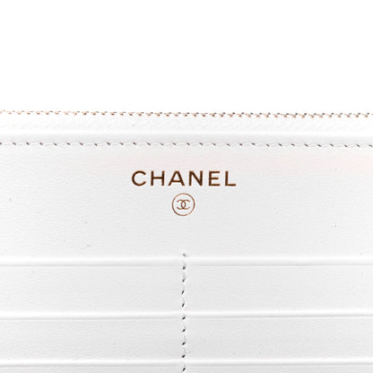 Chanel Caviar Quilted Long Zipped Wallet White 6 of 10