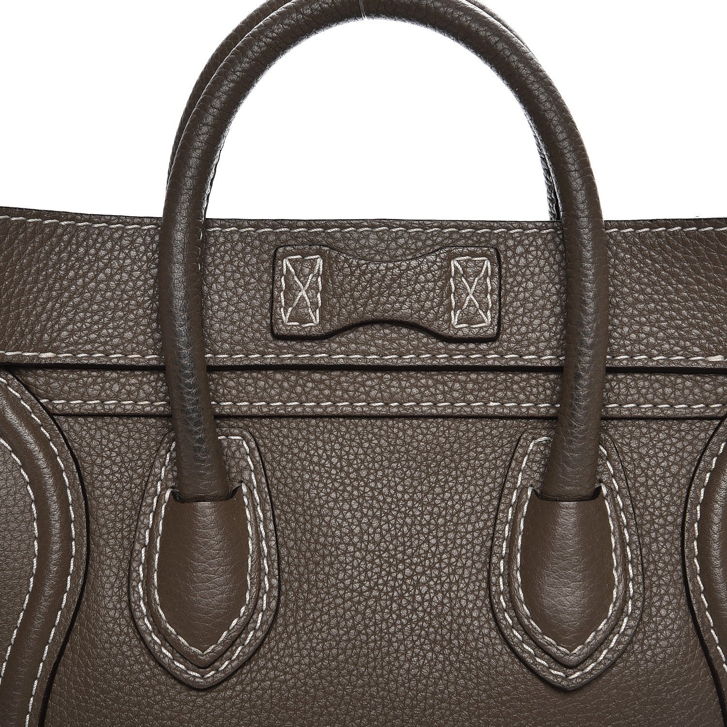 Celine Drummed Calfskin Nano Luggage Souris 10 of 10