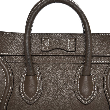Celine Drummed Calfskin Nano Luggage Souris 10 of 10