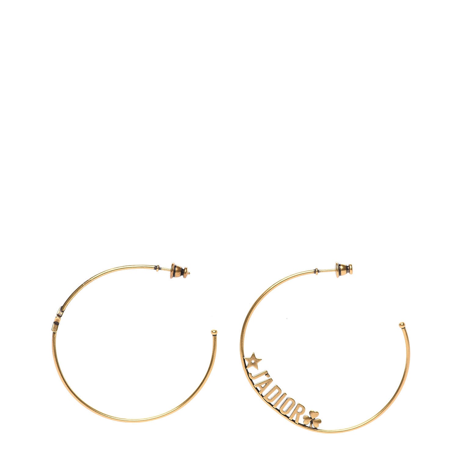 Christian Dior Metal J'Adior Hoop Earrings Aged Gold 3 of 4