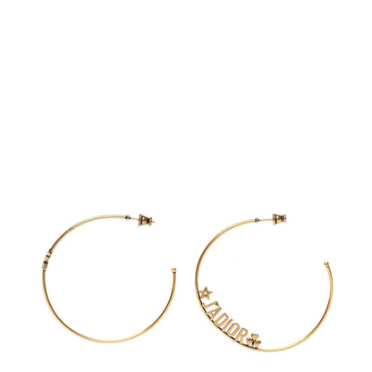 Christian Dior Metal J'Adior Hoop Earrings Aged Gold 3 of 4