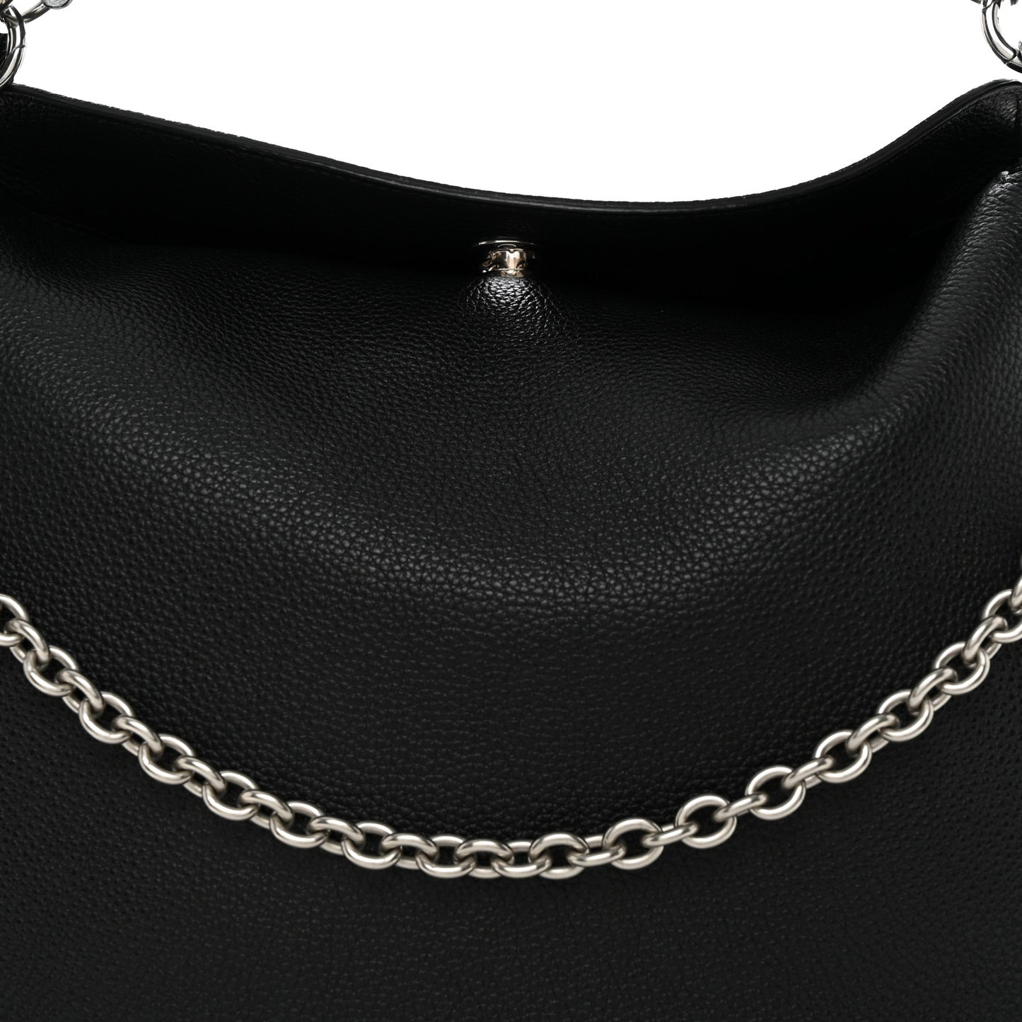Small Classic Grain Calfskin Leighton Black