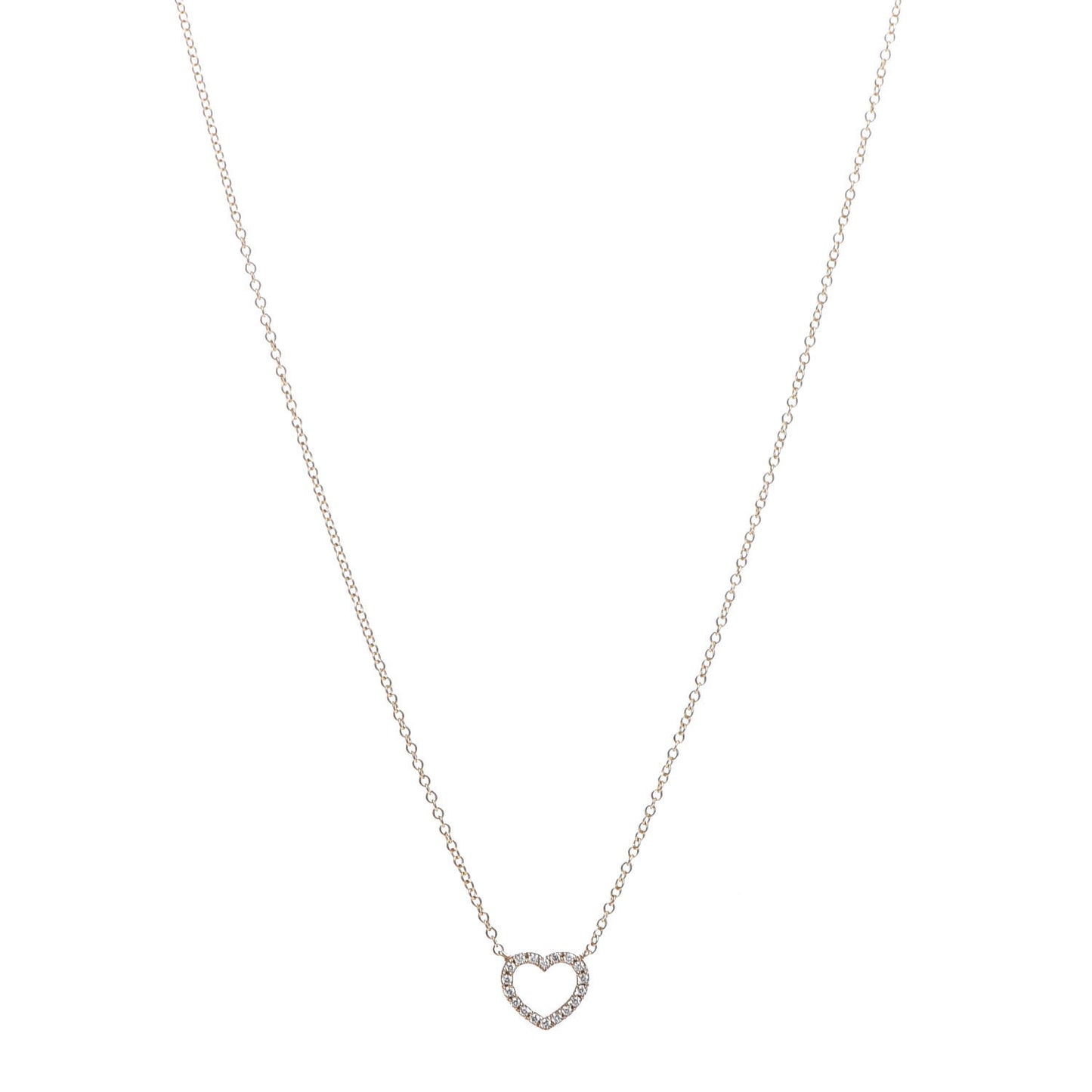 18K Rose Gold Diamond Metro Heart Pendant Necklace
